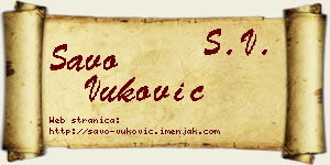 Savo Vuković vizit kartica